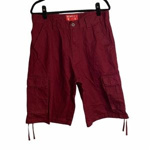 Member’s Property Burgundy Cargo Shorts - Thick - W 34” - Discounted Shipping!
